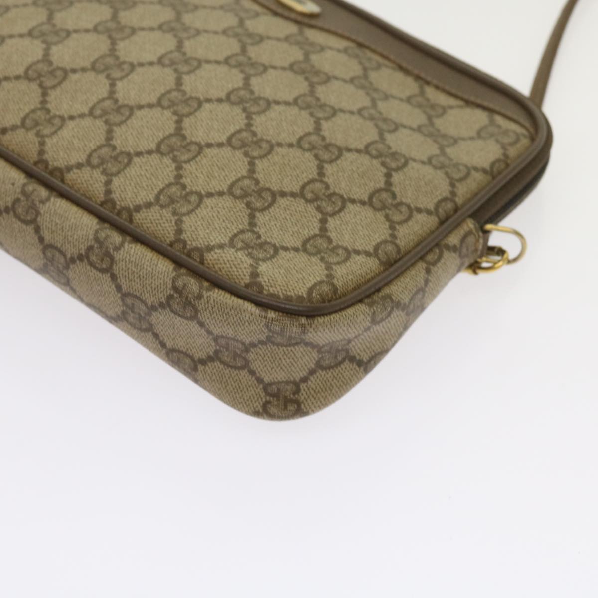 GUCCI GG Supreme Shoulder Bag PVC Beige 97 02 068 Auth ep3080