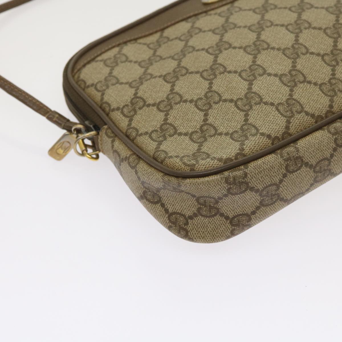 GUCCI GG Supreme Shoulder Bag PVC Beige 97 02 068 Auth ep3080