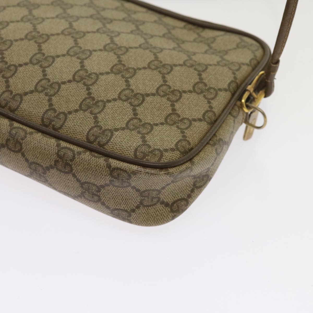 GUCCI GG Supreme Shoulder Bag PVC Beige 97 02 068 Auth ep3080