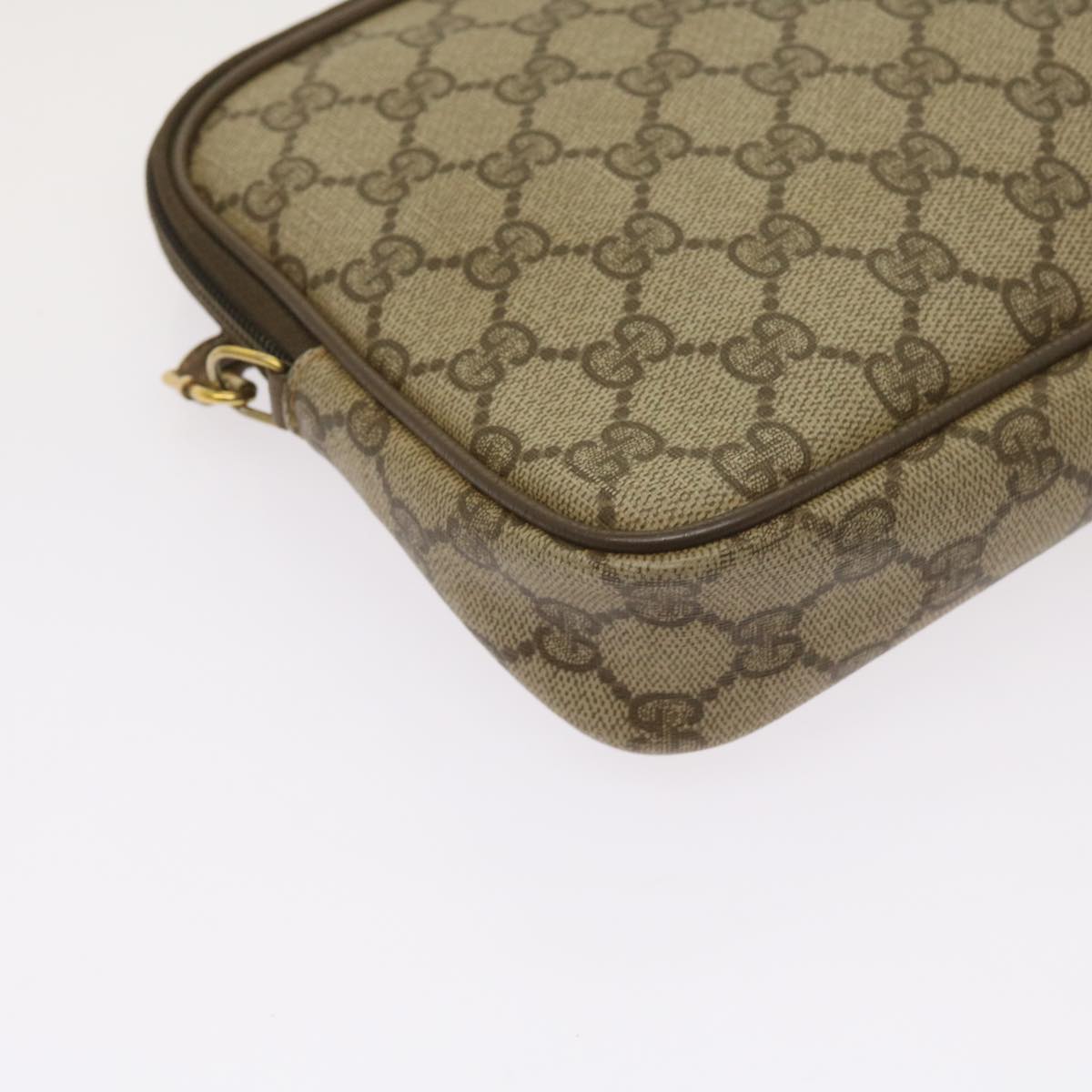 GUCCI GG Supreme Shoulder Bag PVC Beige 97 02 068 Auth ep3080