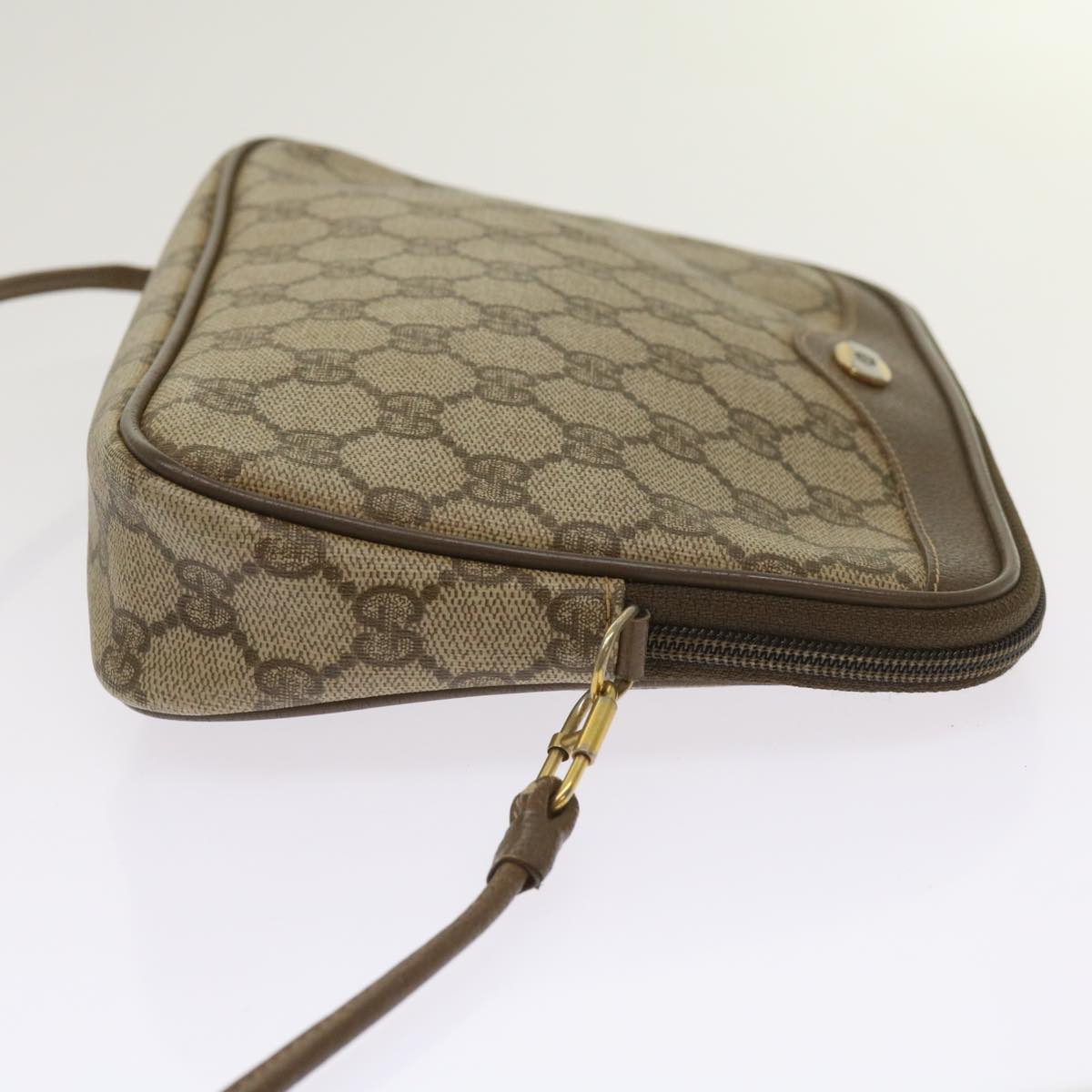 GUCCI GG Supreme Shoulder Bag PVC Beige 97 02 068 Auth ep3080