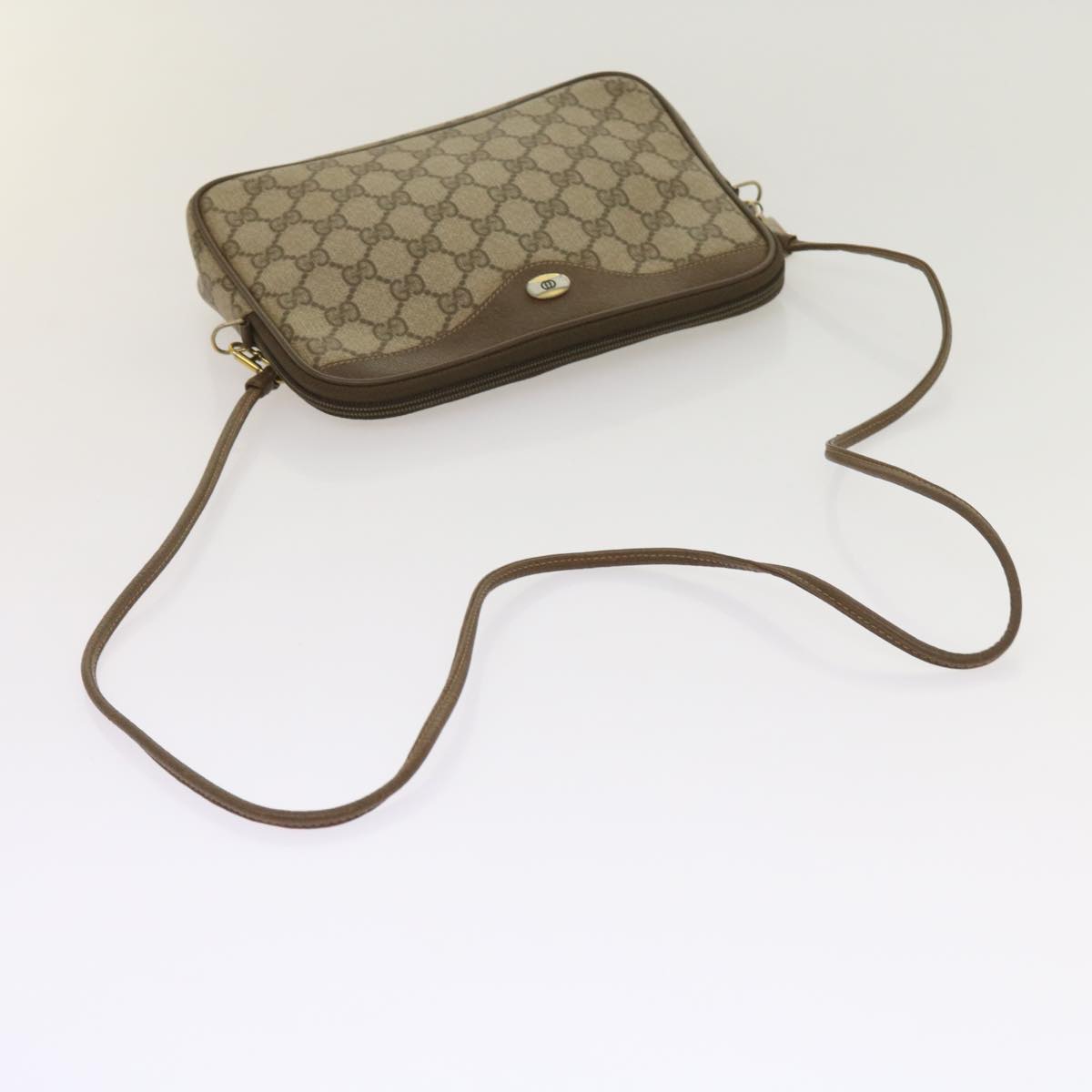 GUCCI GG Supreme Shoulder Bag PVC Beige 97 02 068 Auth ep3080