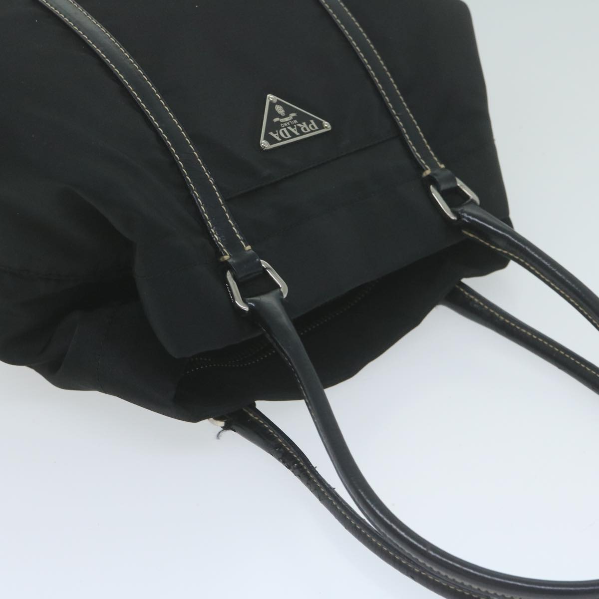 PRADA Hand Bag Nylon Black Auth ep3098
