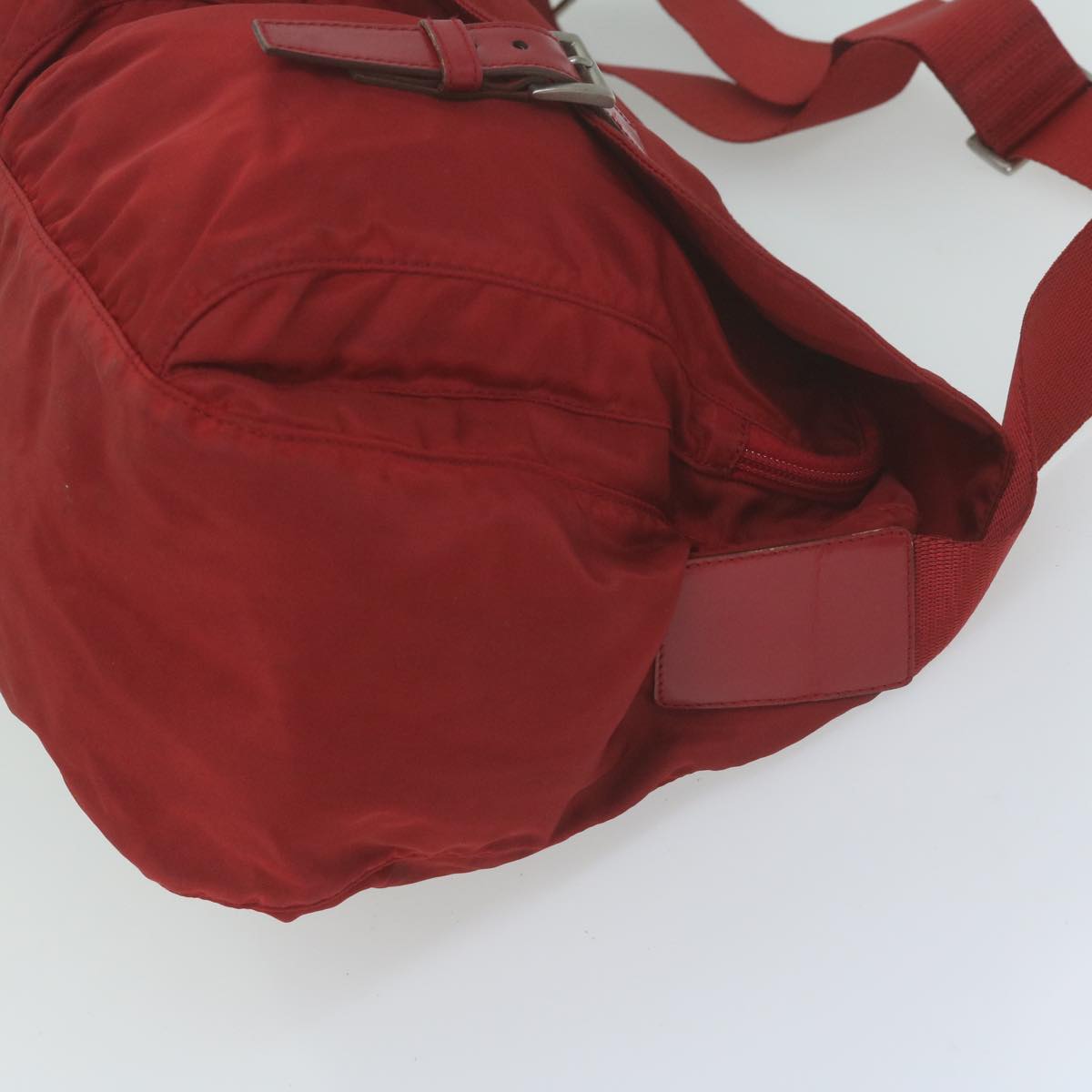 PRADA Shoulder Bag Nylon Red Auth ep3099