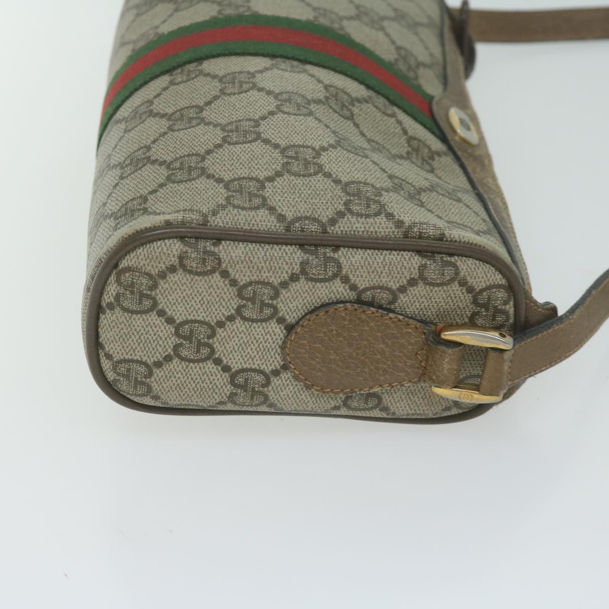 GUCCI GG Supreme Web Sherry Line Shoulder Bag PVC Beige 89 02 018 Auth ep3109