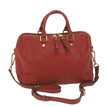 LOUIS VUITTON Monogram Empreinte Speedy Bandouliere 30 Bag 2way Red Auth ep3113