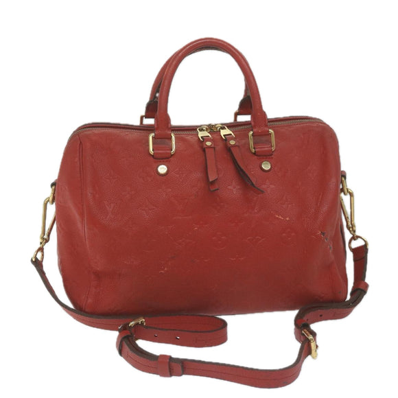 LOUIS VUITTON Monogram Empreinte Speedy Bandouliere 30 Bag 2way Red Auth ep3113