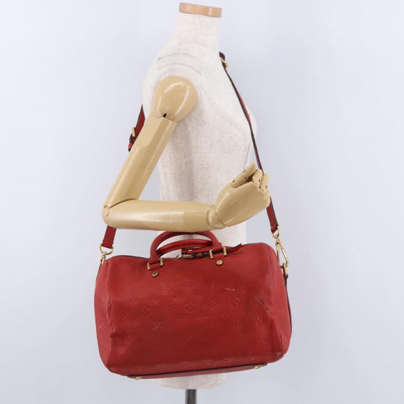 LOUIS VUITTON Monogram Empreinte Speedy Bandouliere 30 Bag 2way Red Auth ep3113