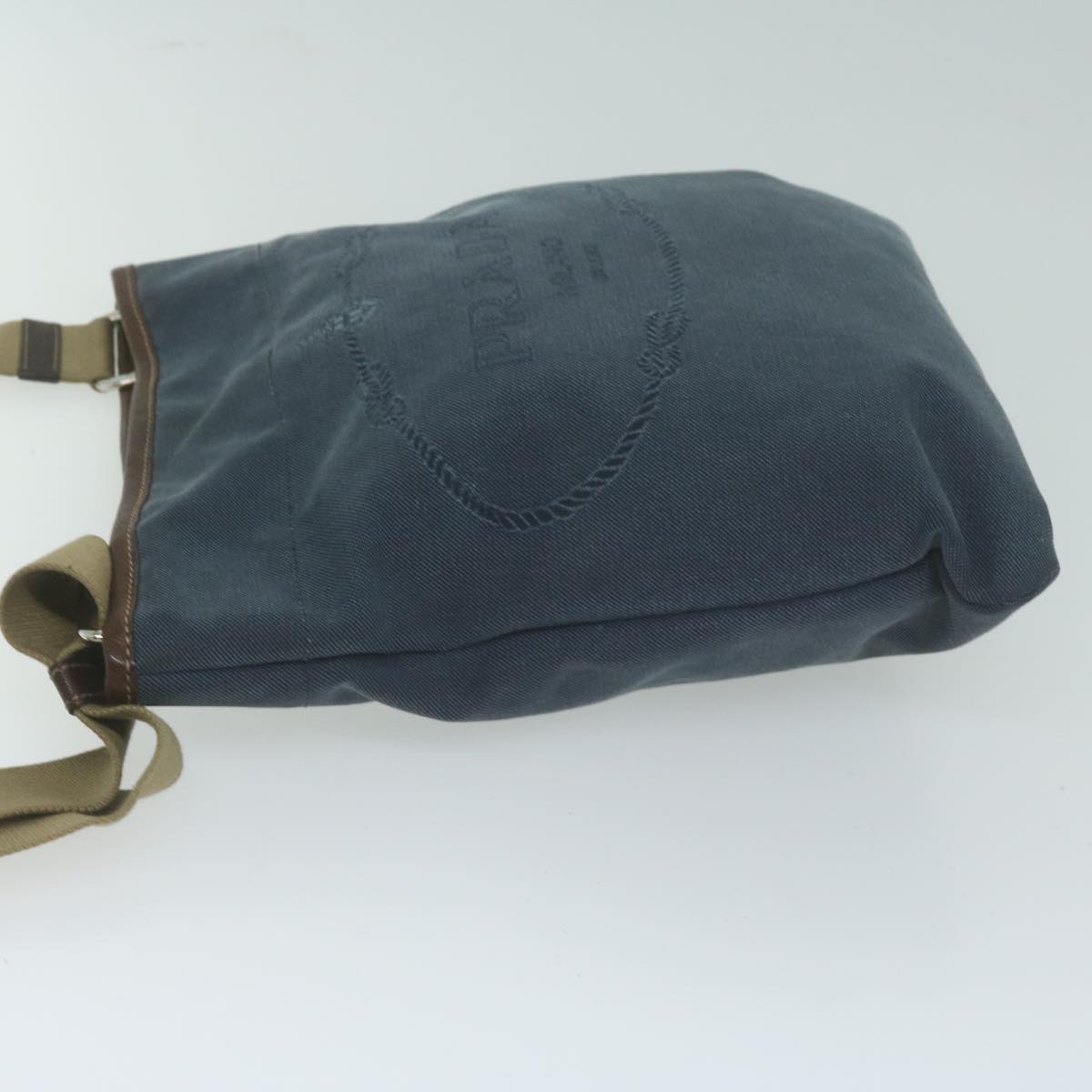 PRADA Shoulder Bag Canvas Navy Auth ep3115