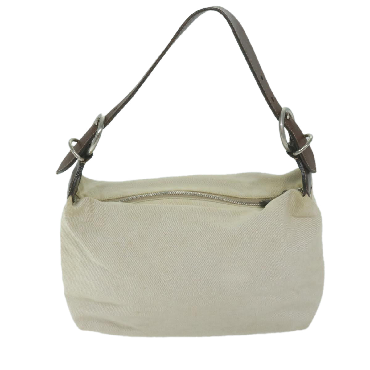 PRADA Shoulder Bag Canvas Beige Auth ep3117