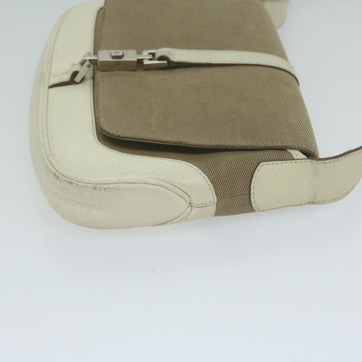 GUCCI Jackie Shoulder Bag Canvas Beige Auth ep3125