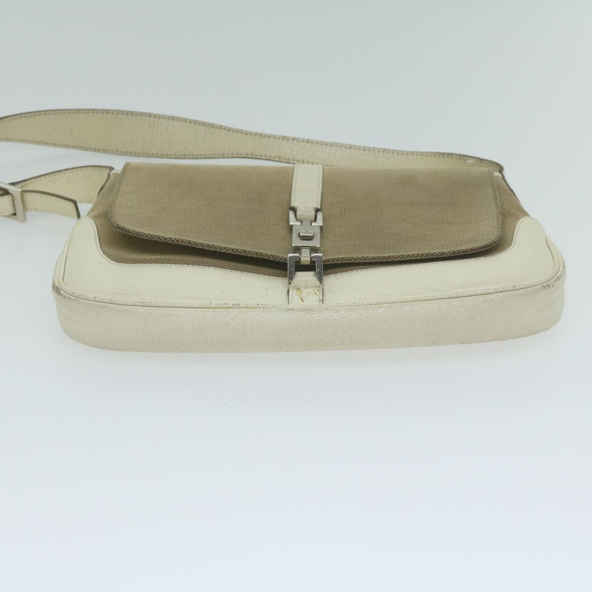 GUCCI Jackie Shoulder Bag Canvas Beige Auth ep3125