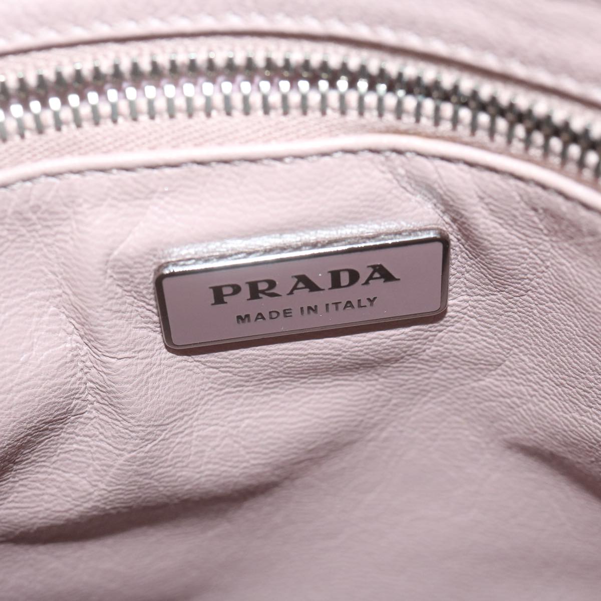 PRADA Shoulder Bag Leather Gray Auth ep3136