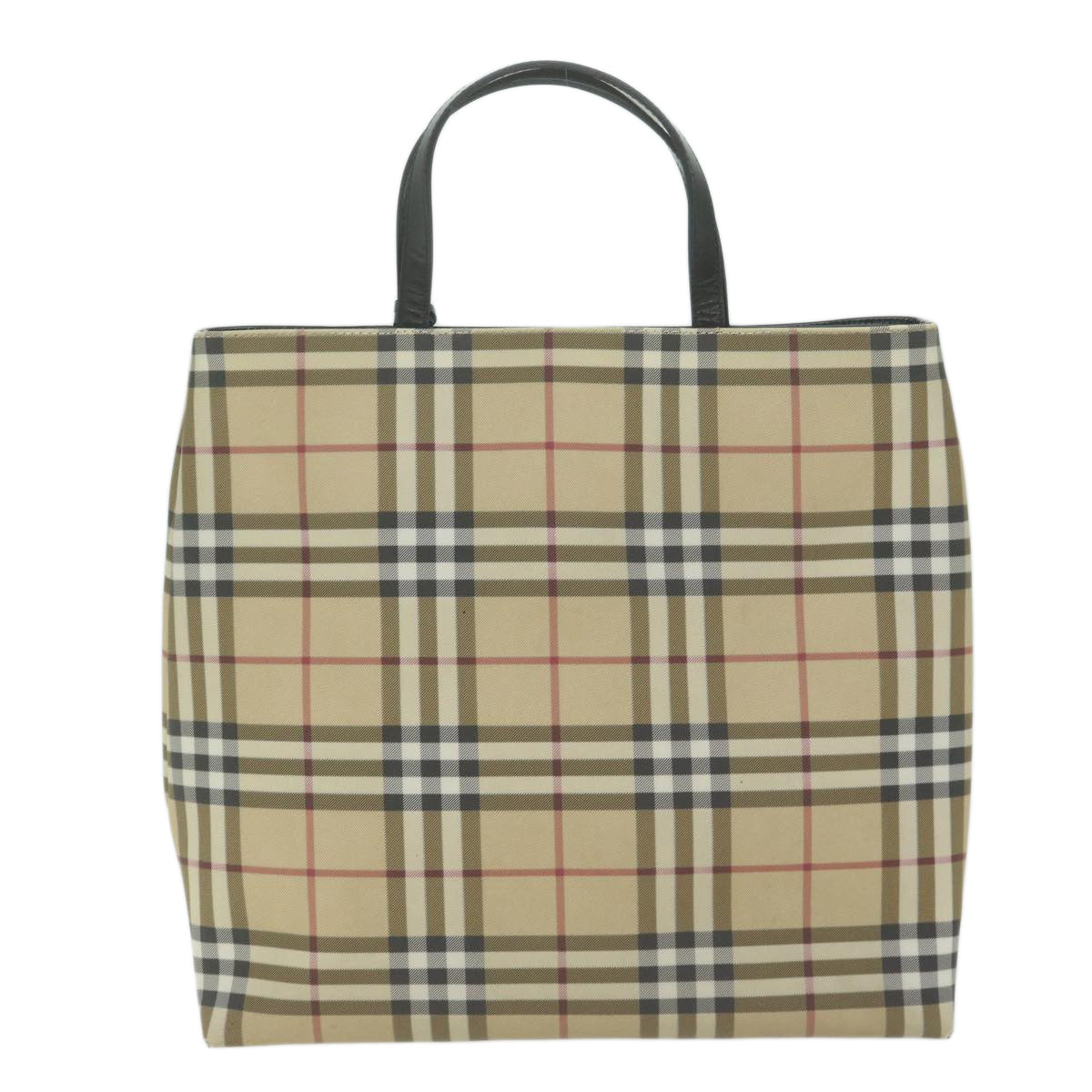 BURBERRY Nova Check Hand Bag Coated Canvas Beige Auth ep3151 - 0