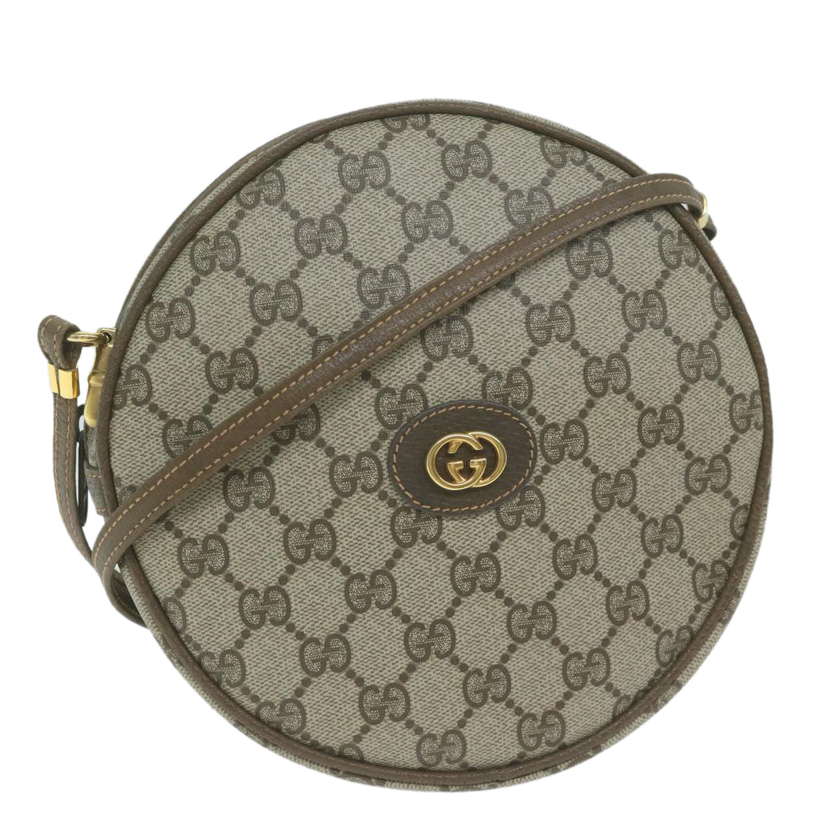 GUCCI GG Supreme Shoulder Bag PVC Leather Beige 007 22 5575 Auth ep3156