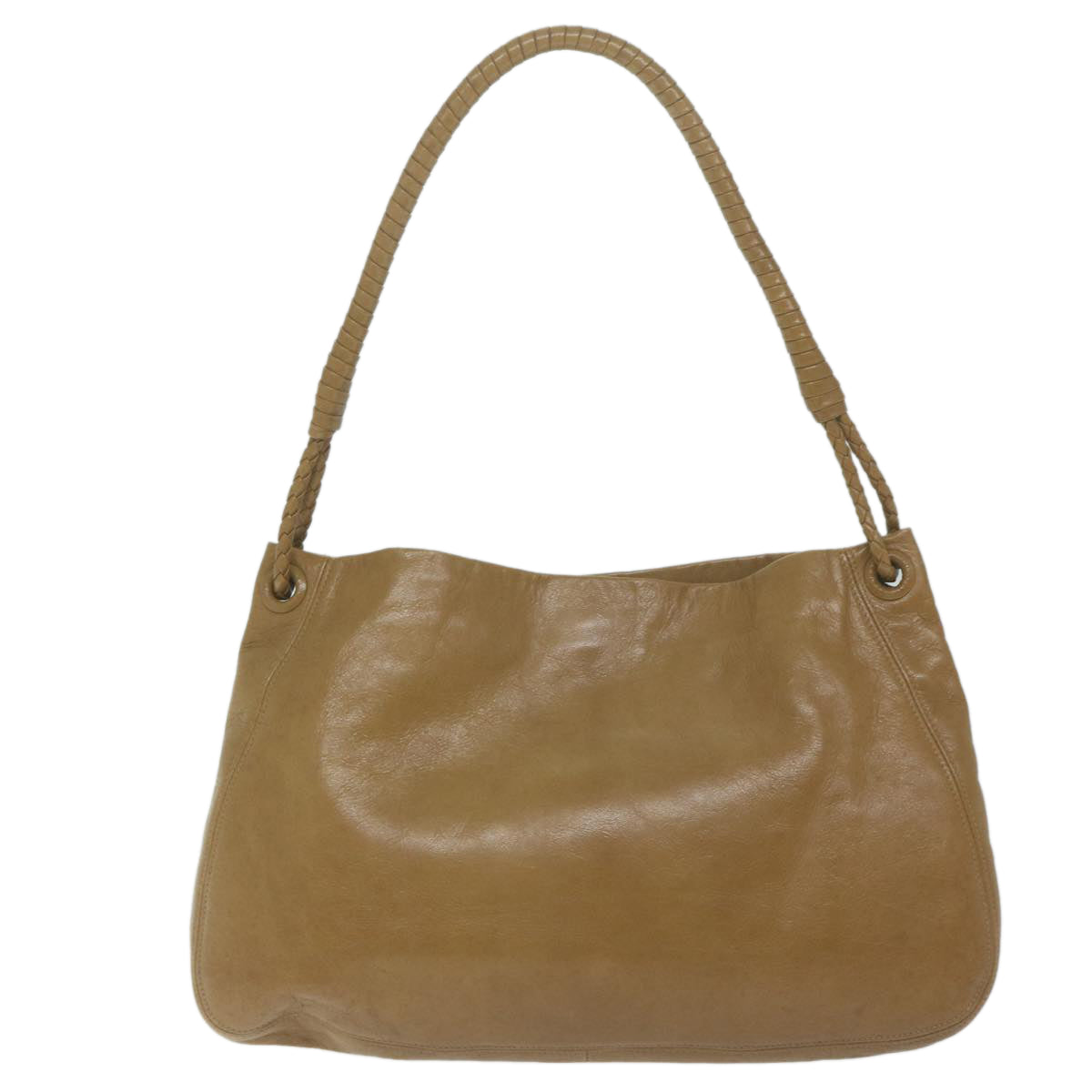 BOTTEGAVENETA INTRECCIATO Shoulder Bag Leather Beige Auth ep3160 - 0