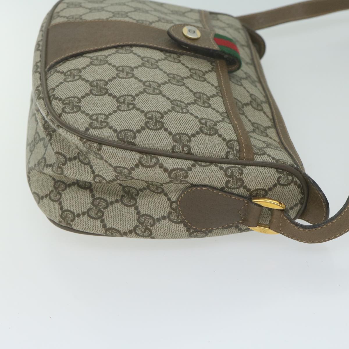 GUCCI GG Supreme Web Sherry Line Shoulder Bag PVC Beige 89 02 032 Auth ep3199