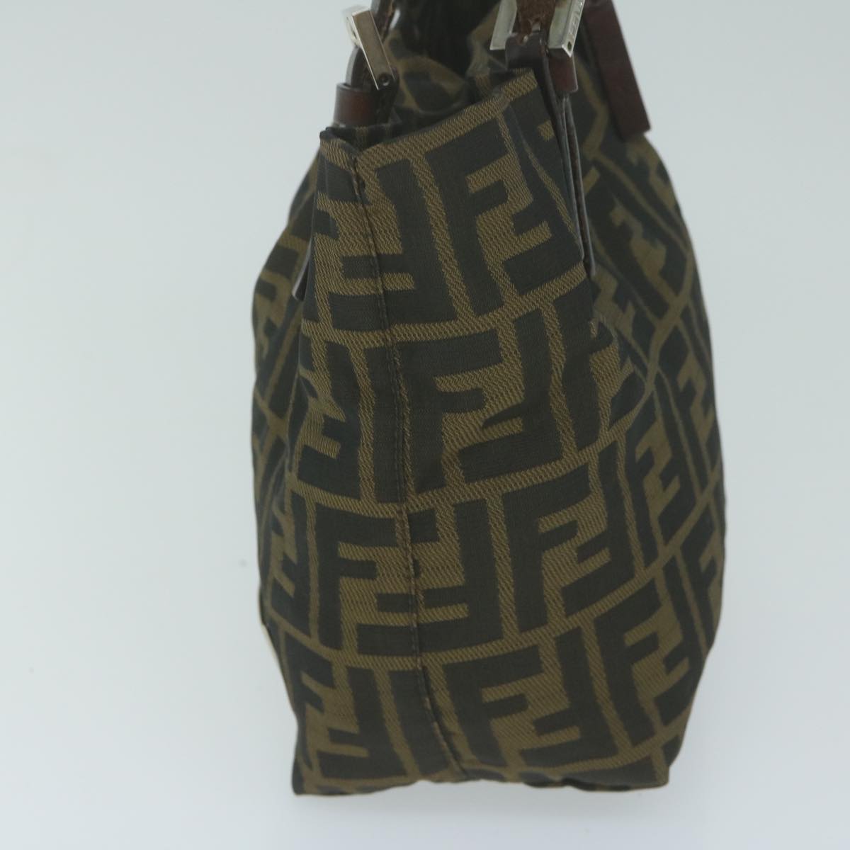 FENDI Zucca Canvas Hand Bag Black Brown Auth ep3201