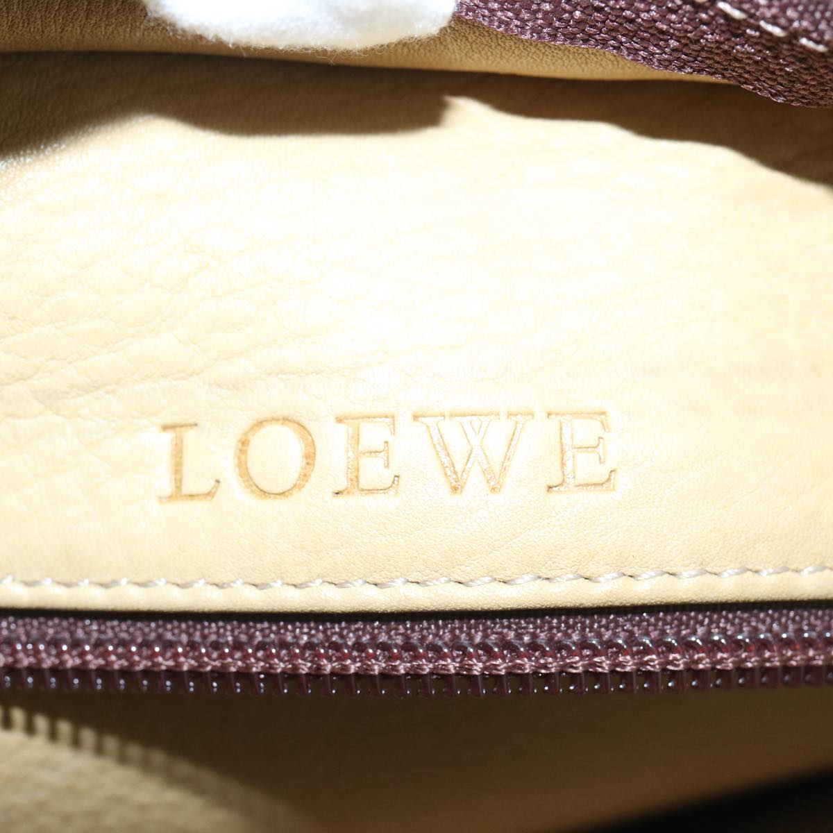 LOEWE Amazona Hand Bag Suede Beige Auth ep3208