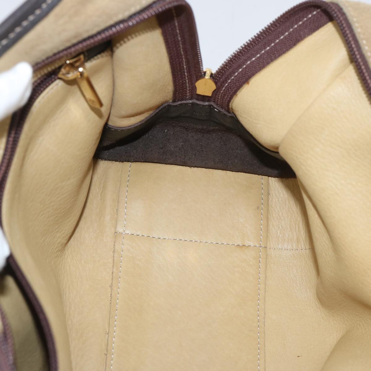 LOEWE Amazona Hand Bag Suede Beige Auth ep3208