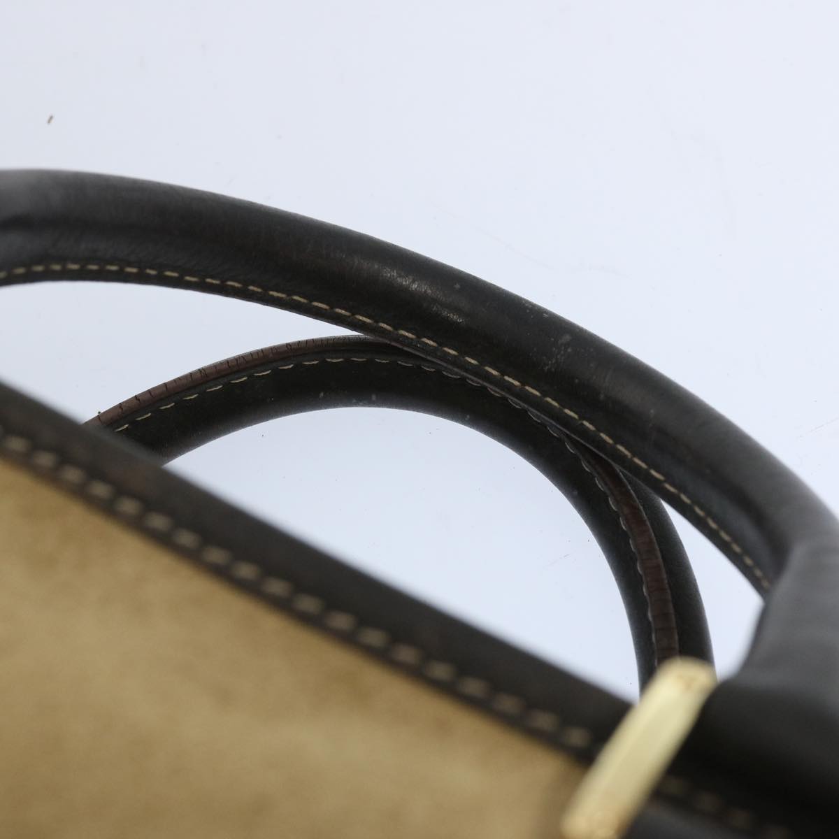 LOEWE Amazona Hand Bag Suede Beige Auth ep3208