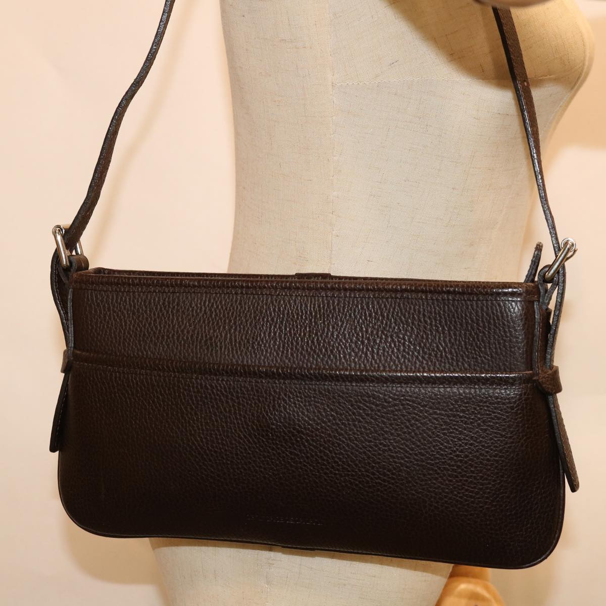 BURBERRY Shoulder Bag Leather Brown Auth ep3221