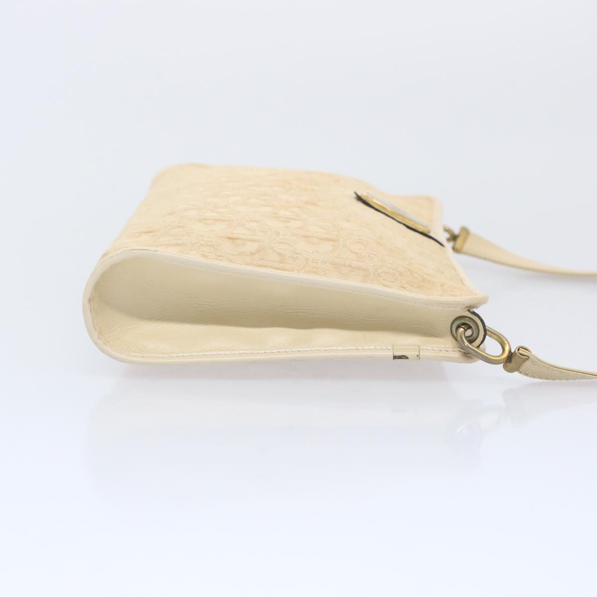 Christian Dior Trotter Canvas Shoulder Bag Beige Auth ep3227