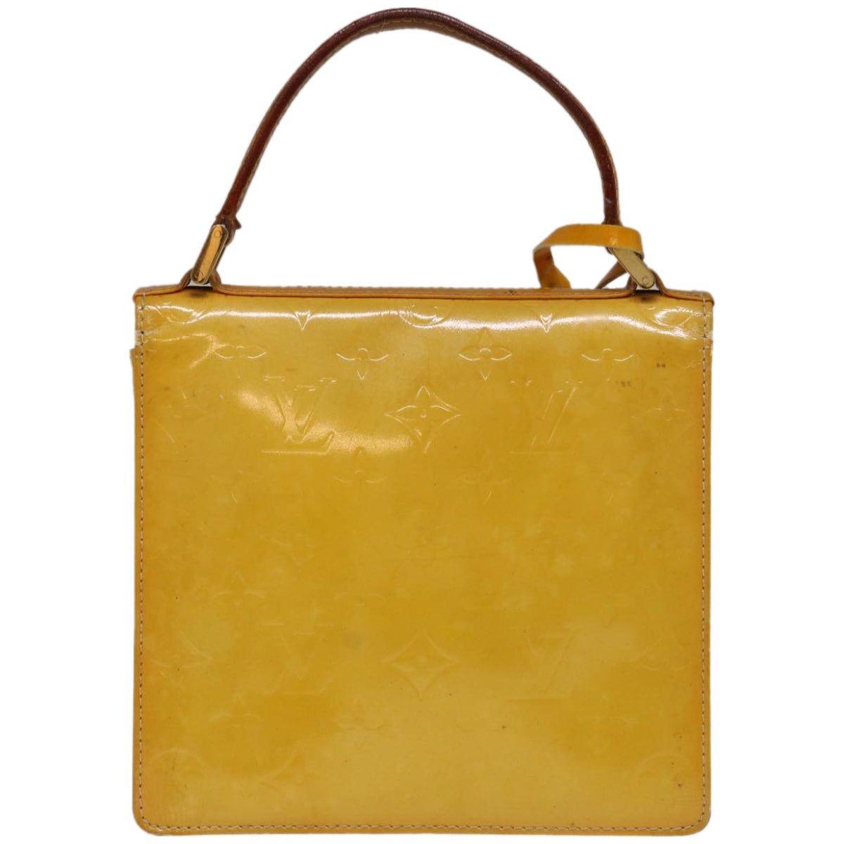 LOUIS VUITTON Monogram Vernis Spring Street Bag Lime Yellow M91068 Auth ep3239 - 0