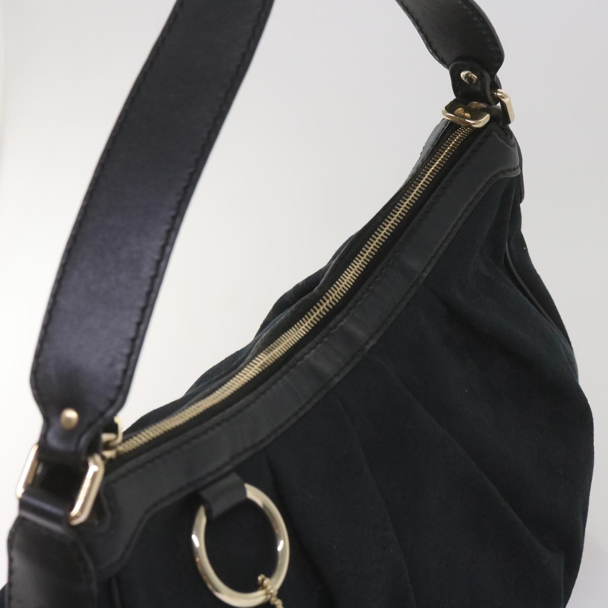 GUCCI GG Canvas Shoulder Bag Black 232955 Auth ep3313