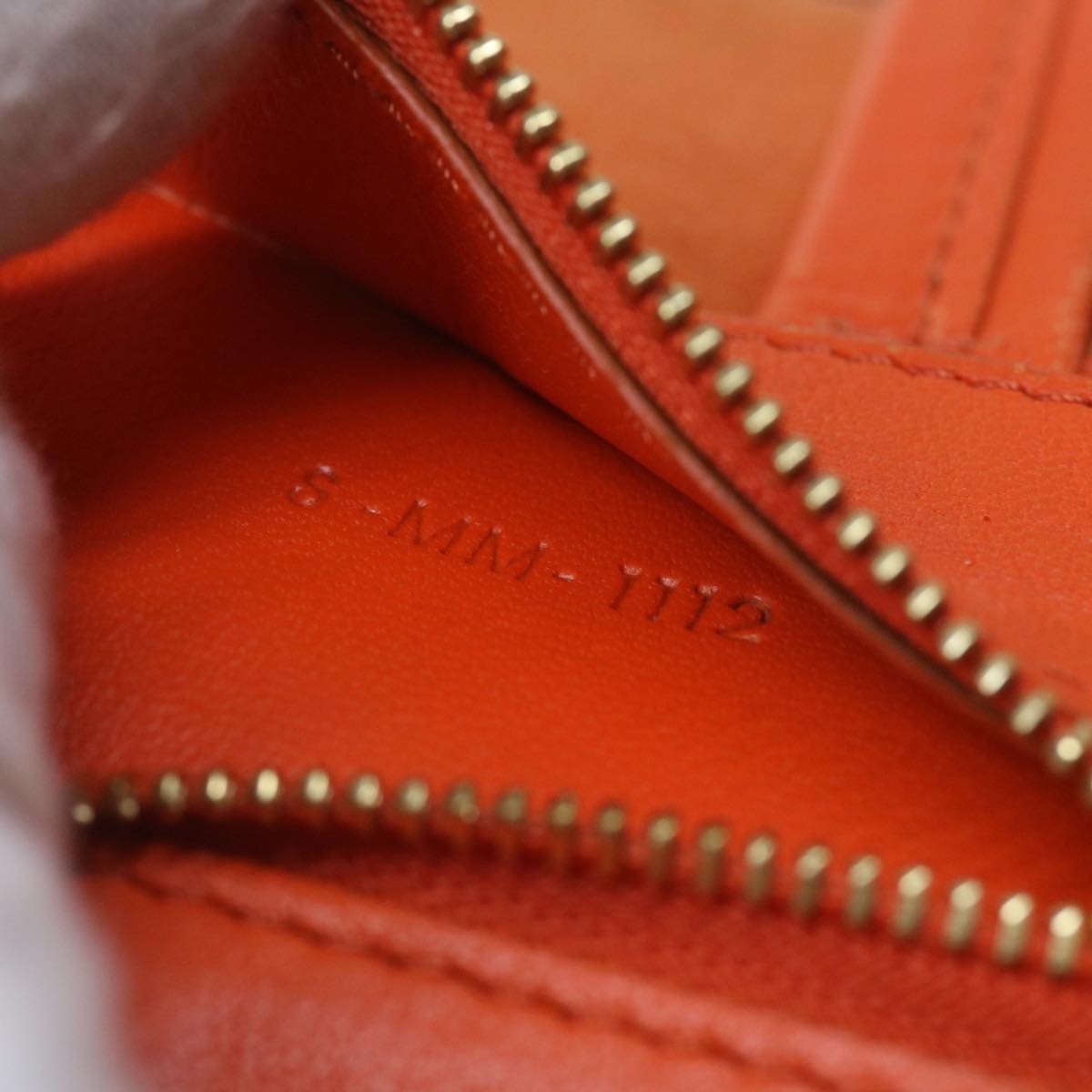 CELINE Hand Bag Leather Orange Auth ep3321