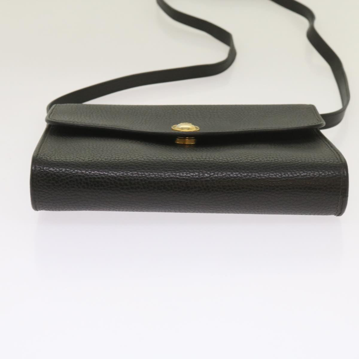 Christian Dior Shoulder Bag Leather Black Auth ep3331