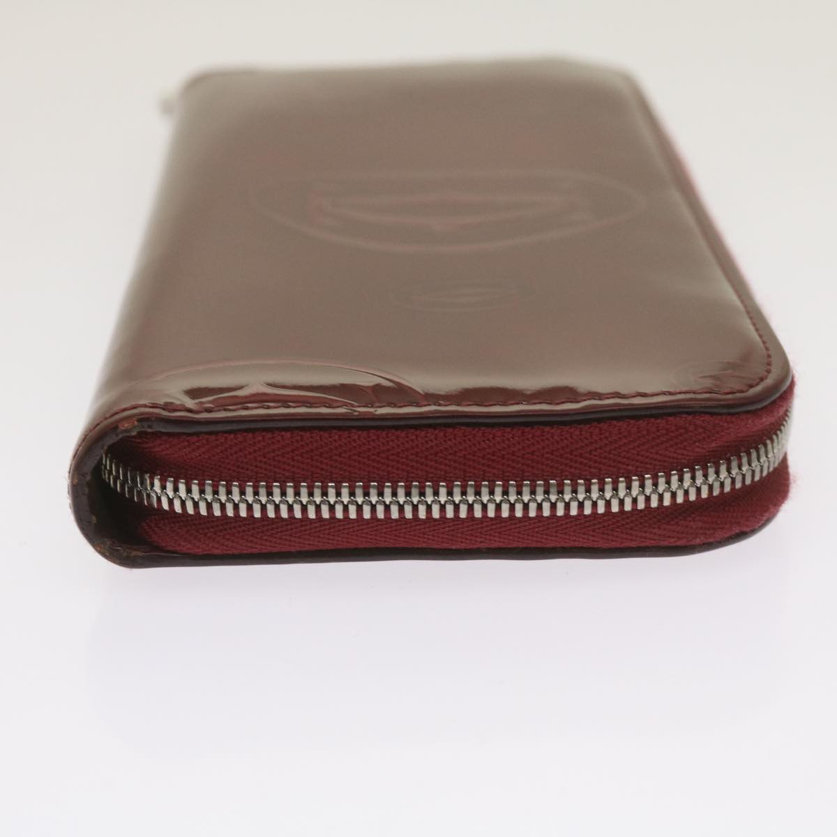 CARTIER Long Wallet Patent leather Red Auth ep3340
