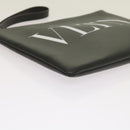 VALENTINO Clutch Bag Leather Black Auth ep3342-14
