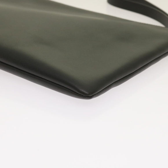 VALENTINO Clutch Bag Leather Black Auth ep3342