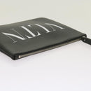 VALENTINO Clutch Bag Leather Black Auth ep3342-5