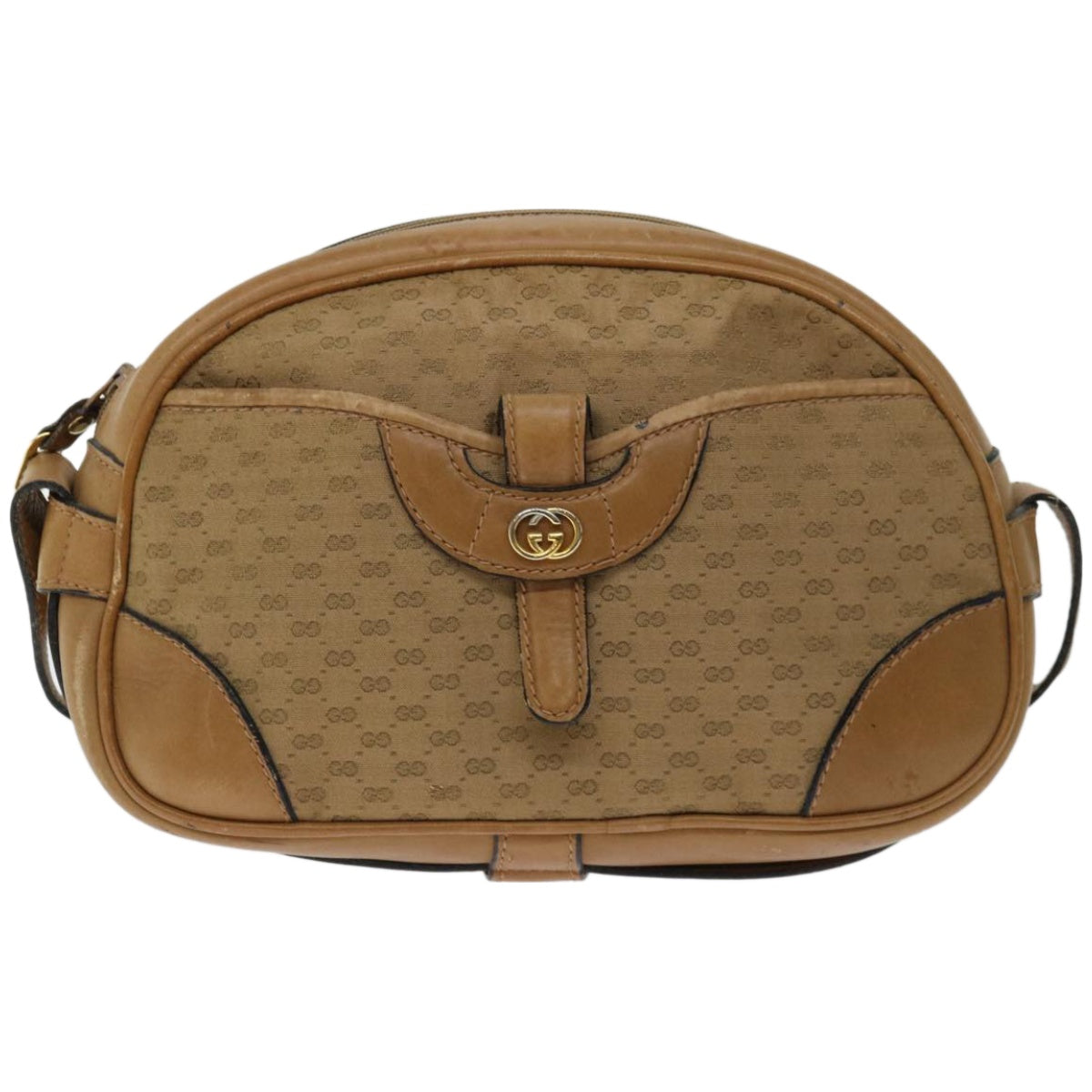 GUCCI Micro GG Canvas Shoulder Bag Beige Auth ep3382 - 0