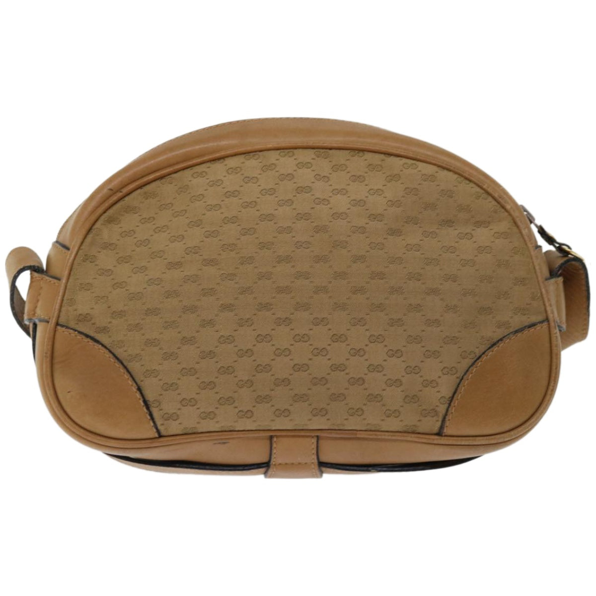 GUCCI Micro GG Canvas Shoulder Bag Beige Auth ep3382