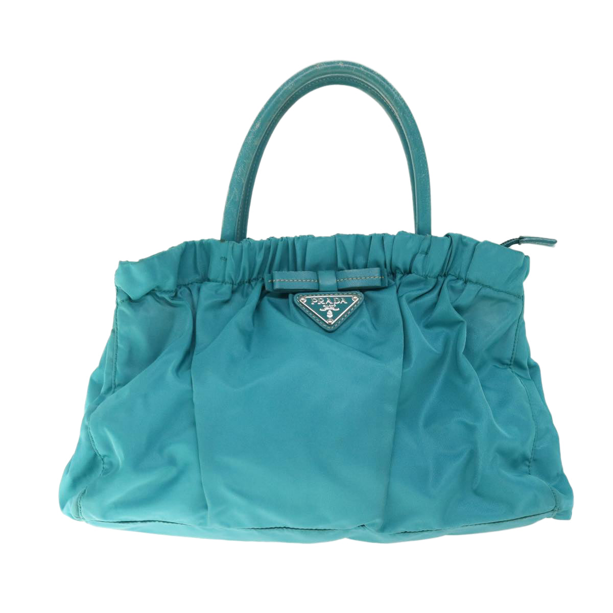 PRADA Hand Bag Nylon 2way Turquoise Blue Auth ep3391 - 0