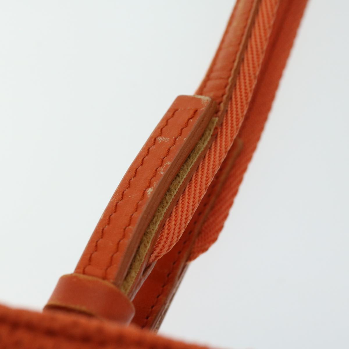 PRADA Hand Bag Wool Orange Auth ep3393