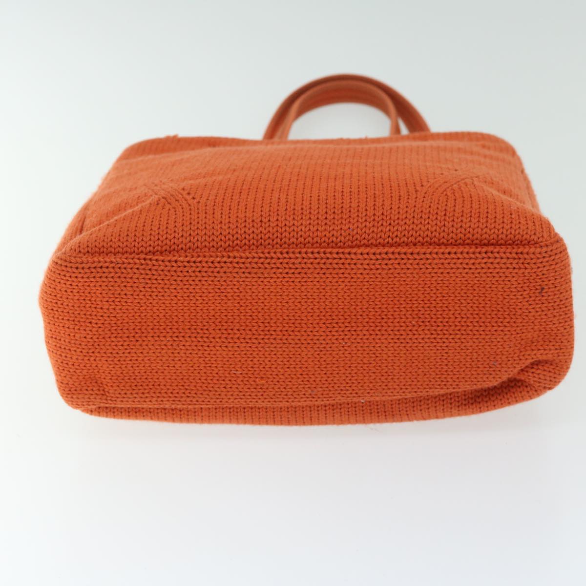 PRADA Hand Bag Wool Orange Auth ep3393