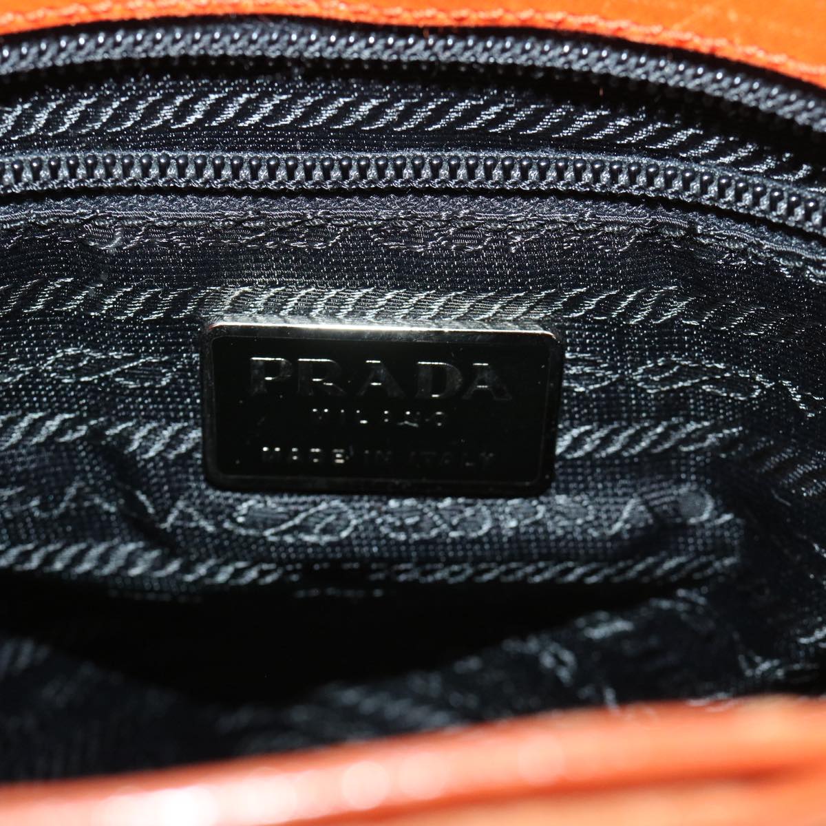 PRADA Hand Bag Wool Orange Auth ep3393