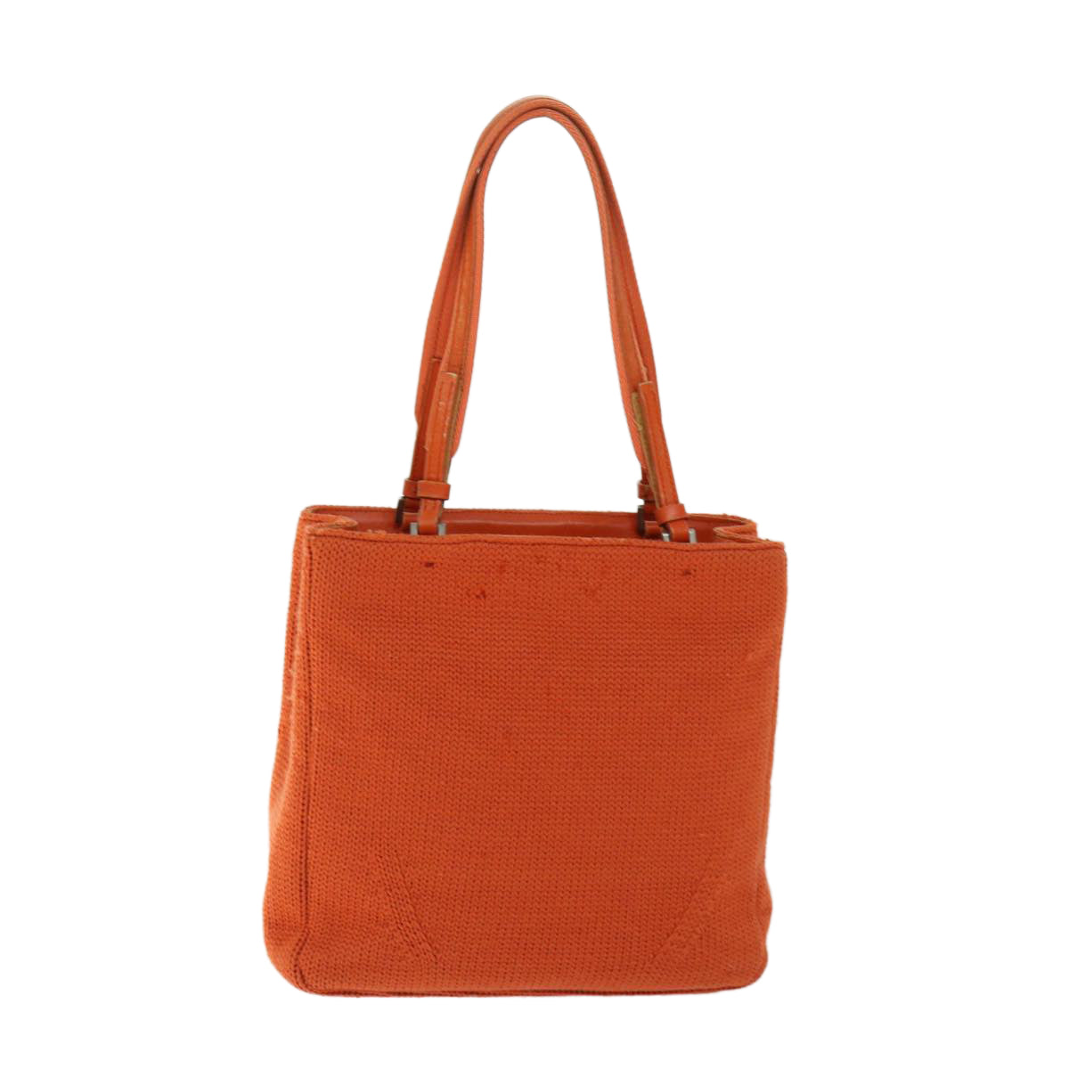 PRADA Hand Bag Wool Orange Auth ep3393 - 0