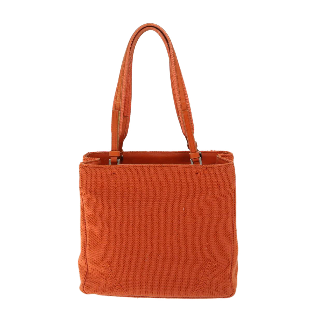 PRADA Hand Bag Wool Orange Auth ep3393