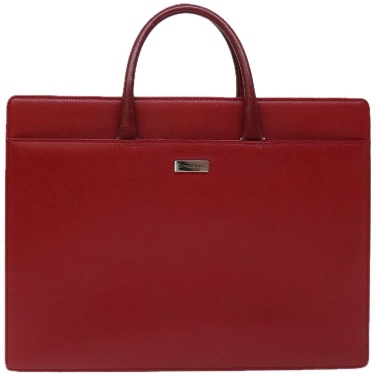 BURBERRY Hand Bag Safiano leather Red Auth ep3405