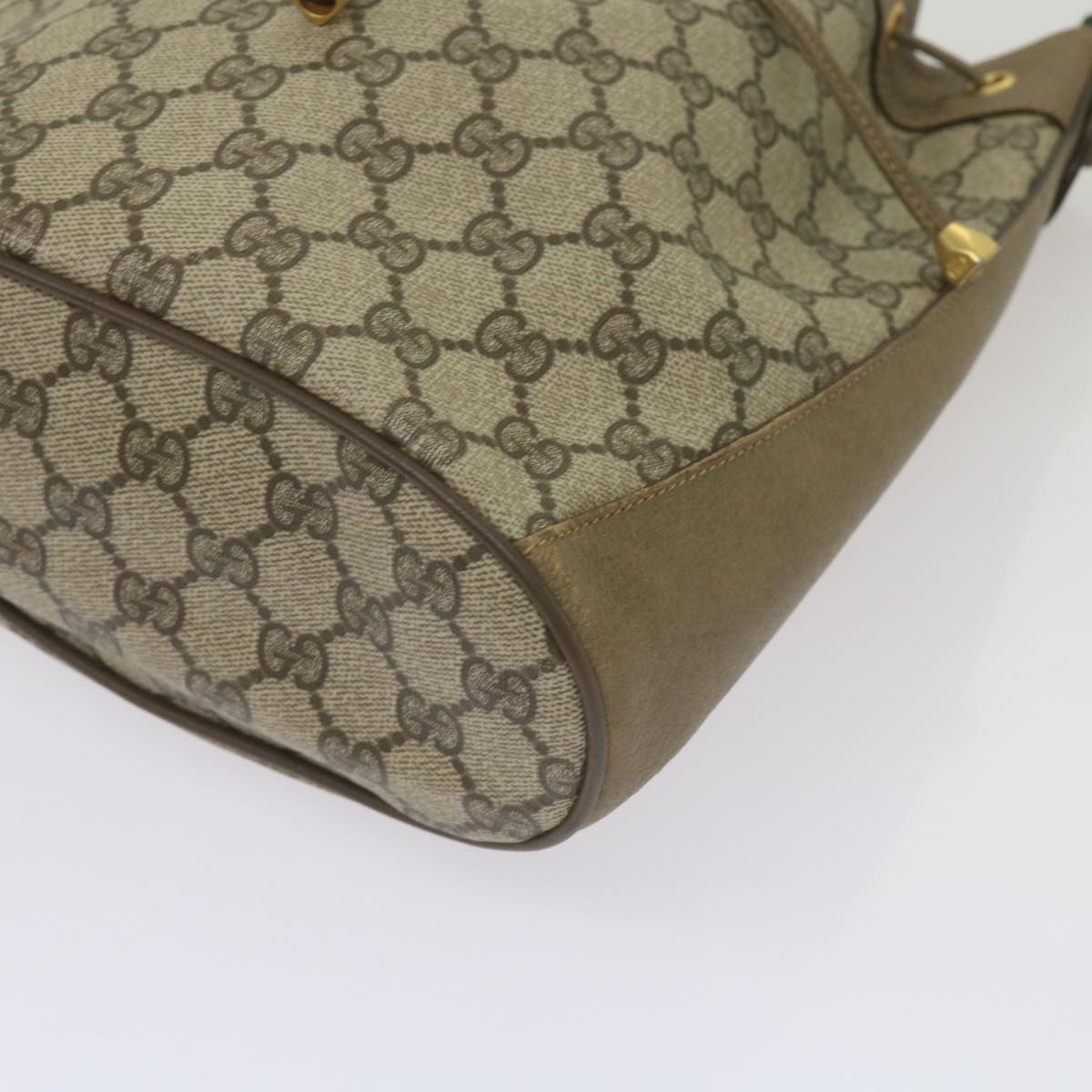 GUCCI GG Supreme Web Sherry Line Shoulder Bag PVC Beige 41 02 034 Auth ep3406