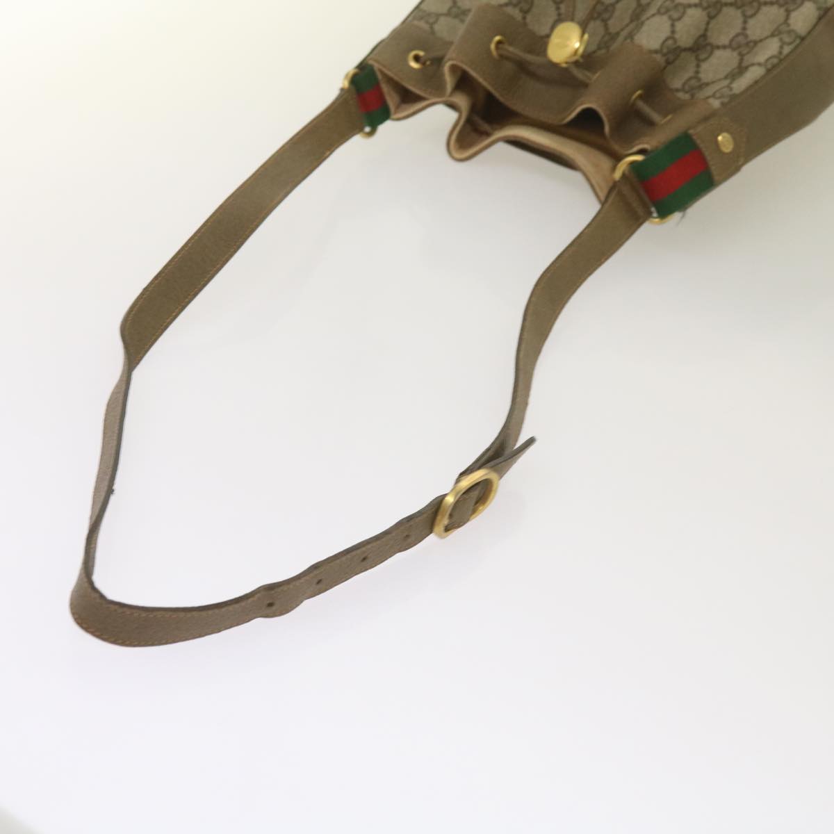 GUCCI GG Supreme Web Sherry Line Shoulder Bag PVC Beige 41 02 034 Auth ep3406