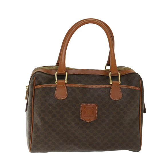 CELINE Macadam Canvas Hand Bag PVC Brown Auth ep3408