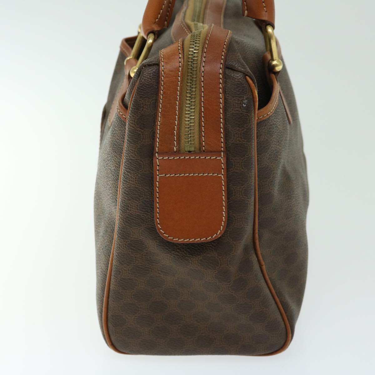 CELINE Macadam Canvas Hand Bag PVC Brown Auth ep3408