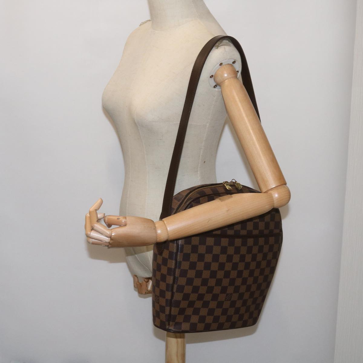 LOUIS VUITTON Damier Ebene Ipanema GM Shoulder Bag N51292 LV Auth ep3411