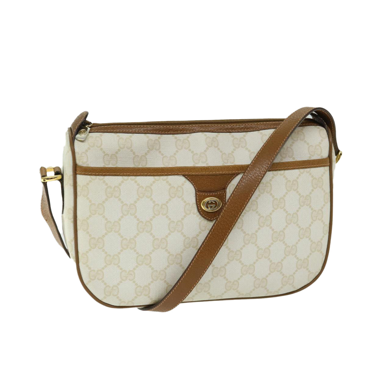 GUCCI GG Supreme Shoulder Bag White 89 02 077 Auth ep3417